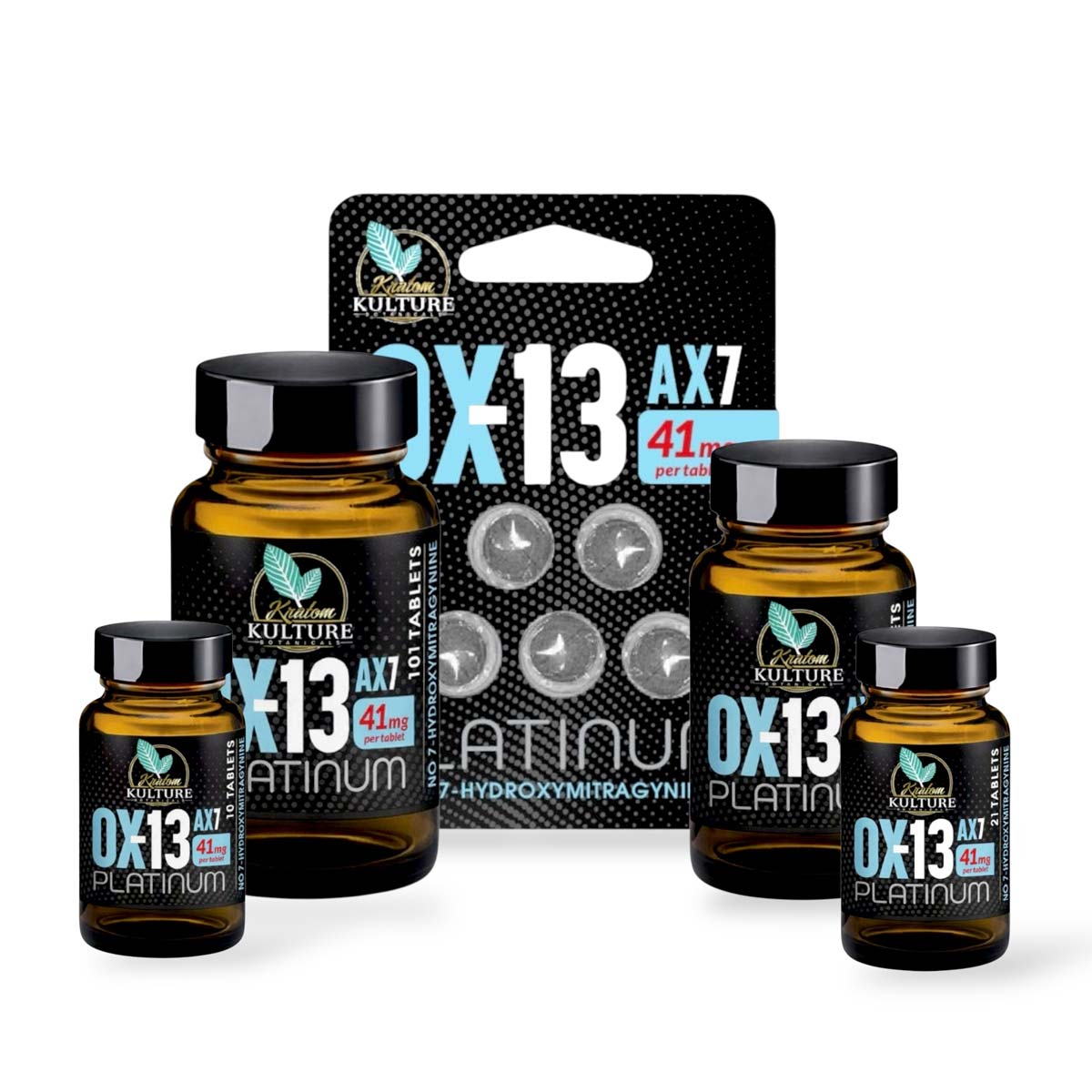 Kratom Kulture OX-13 AX7 Platinum 41mg Tablets