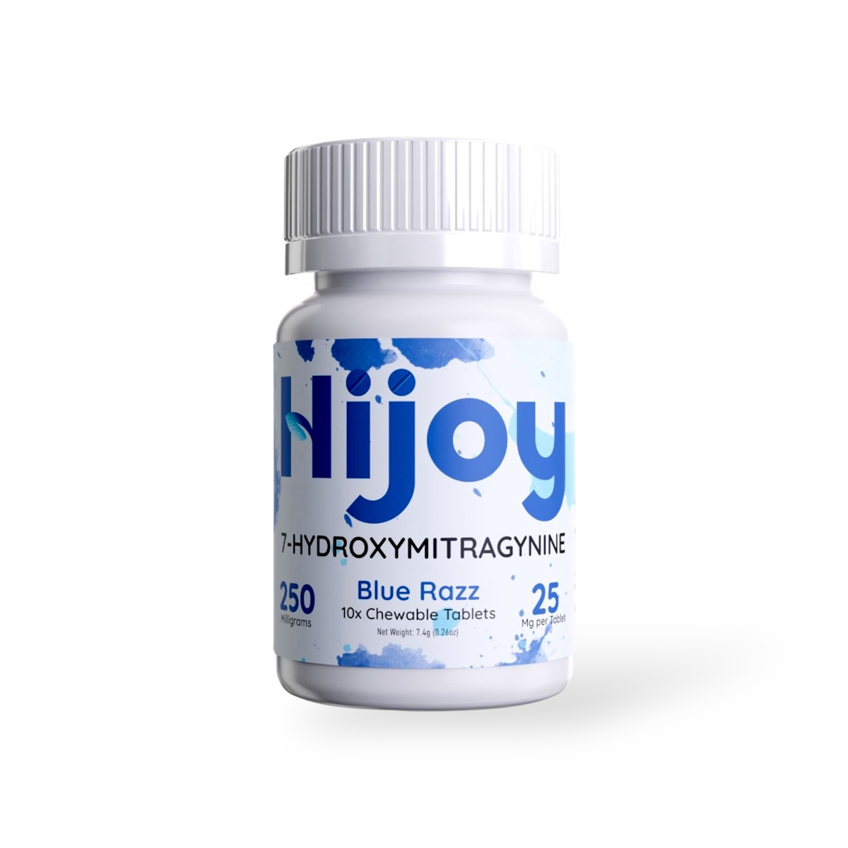 Hijoy 7- Hydroxymitragynine Chewable Tablets Blue Razz 25mg Per Tablet