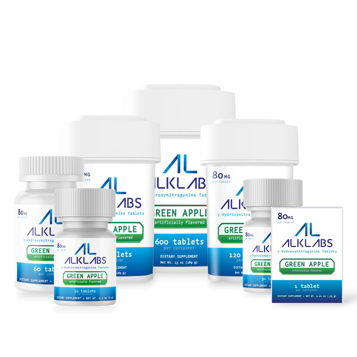 AlkLabs 7- Hydroxymitragynine Green Apple 80mg Tablet