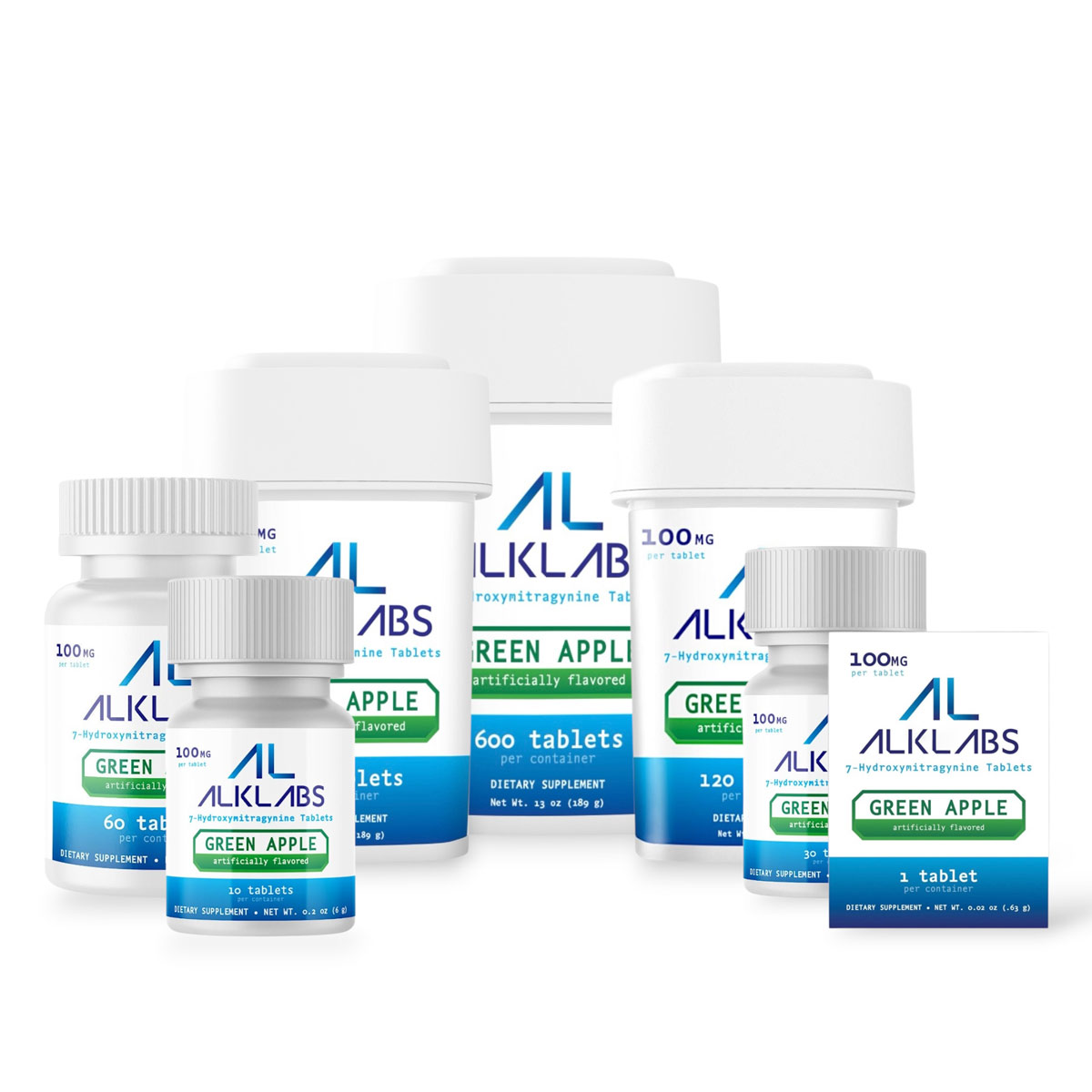 AlkLabs 7- Hydroxymitragynine Green Apple 100mg Tablet