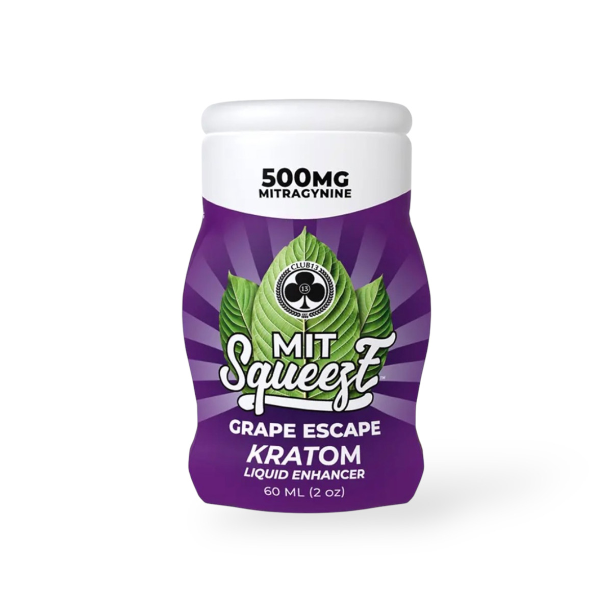 Club 13 Mit Squeeze Kratom Liquid Enhancer Grape Escape 500mg 60ml