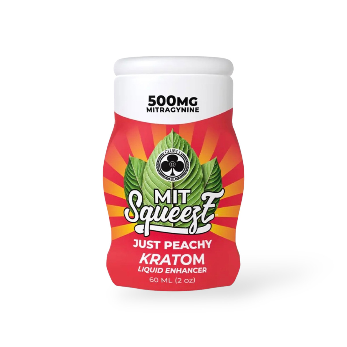 Club 13 Mit Squeeze Kratom Liquid Enhancer Just Peachy 500mg 60ml