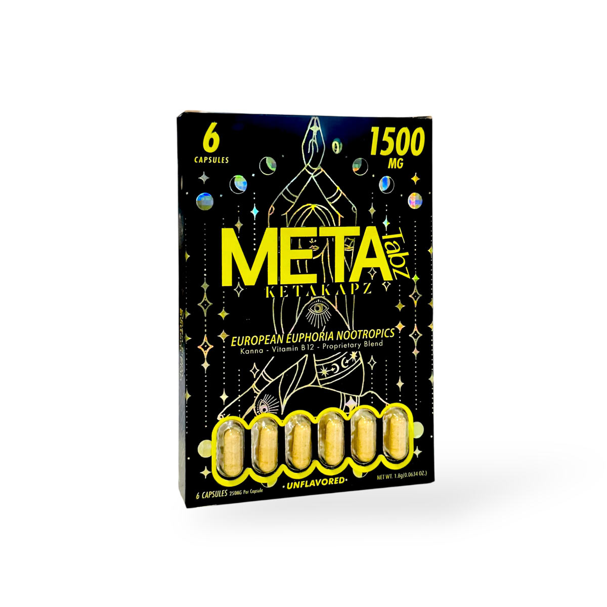 Meta Tabz Ketakapz European Euphoria Nootropic Unflavored 1500mg Capsules