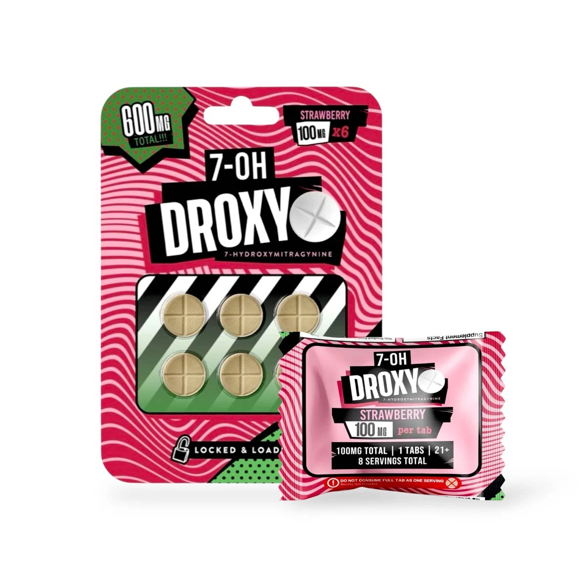7-OH Droxy 7- Hydroxymitragynine Strawberry 100mg Tablet