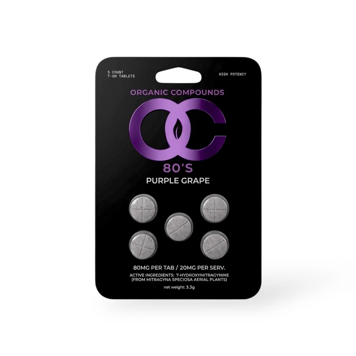 OC 80’s 7-Hydroxy Purple Grape 80mg Chewable Tablet