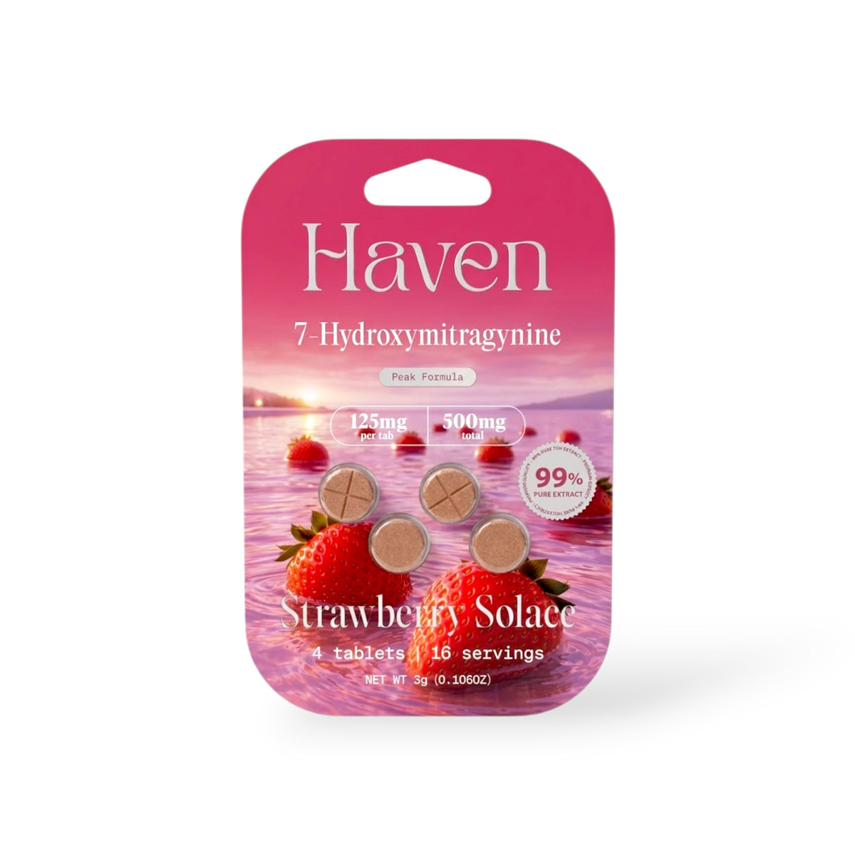 Haven Strawberry Solace 7-Hydroxy Chewable Tablets 125mg