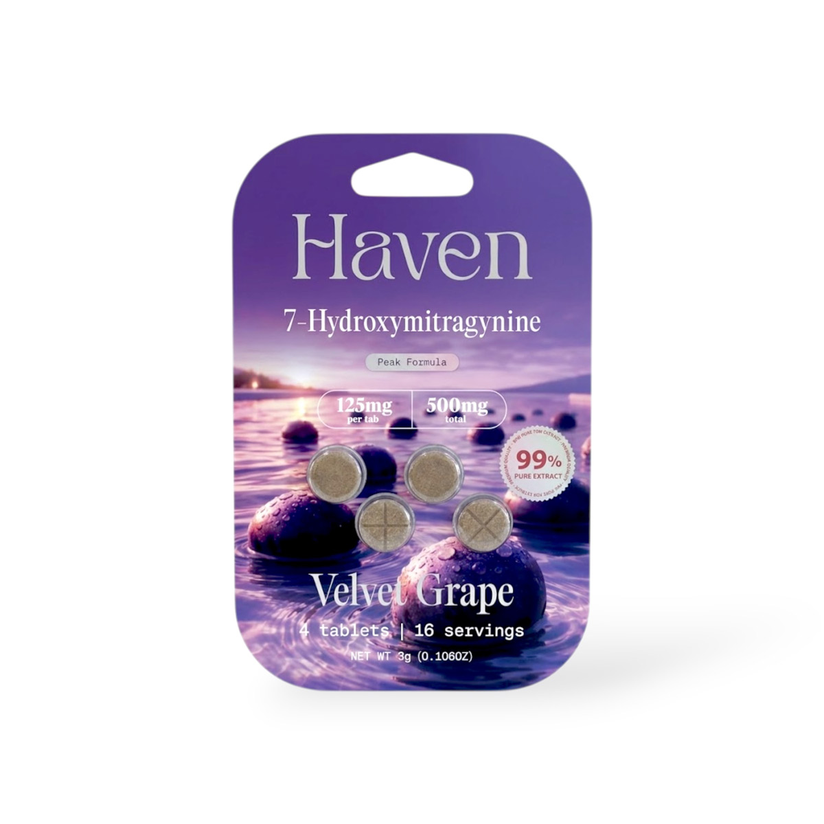 ハーブ&サプリメント Haven Velvet Grape 7-Hydroxy Chewable Tablets 125mg