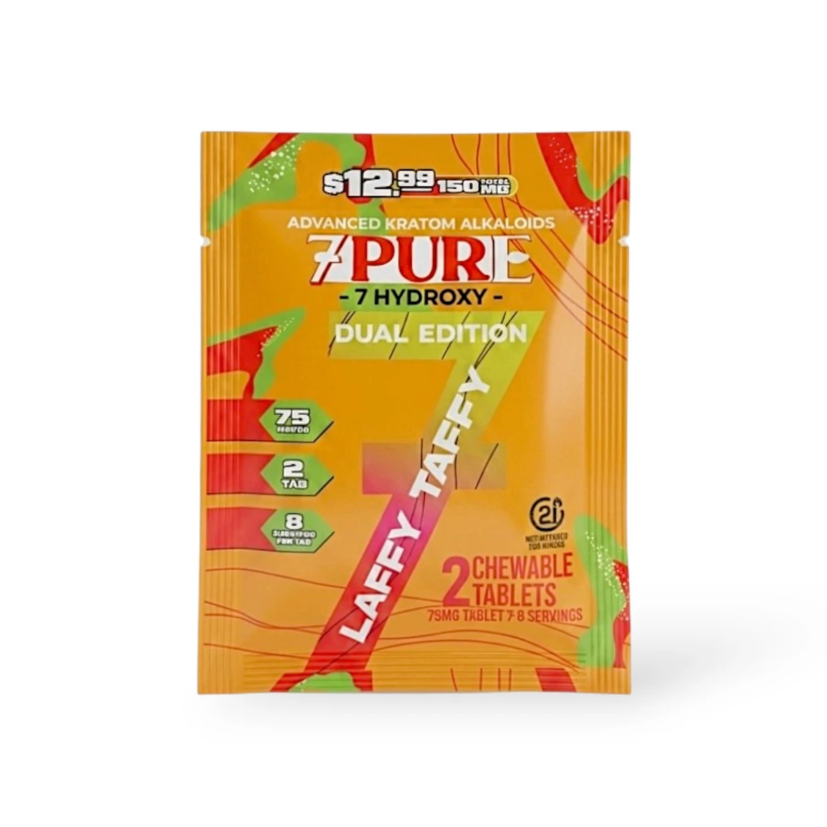 7Pure Dual Edition 7- Hydroxy Chewable Tablets Laffy Taffy 75mg