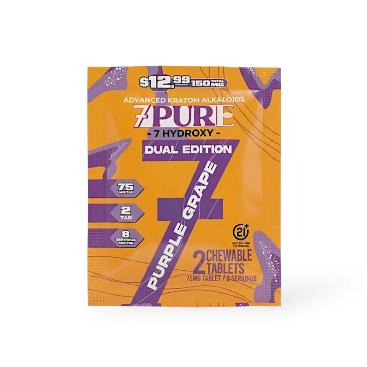 7Pure Dual Edition 7- Hydroxy Chewable Tablets Purple Grape 75mg