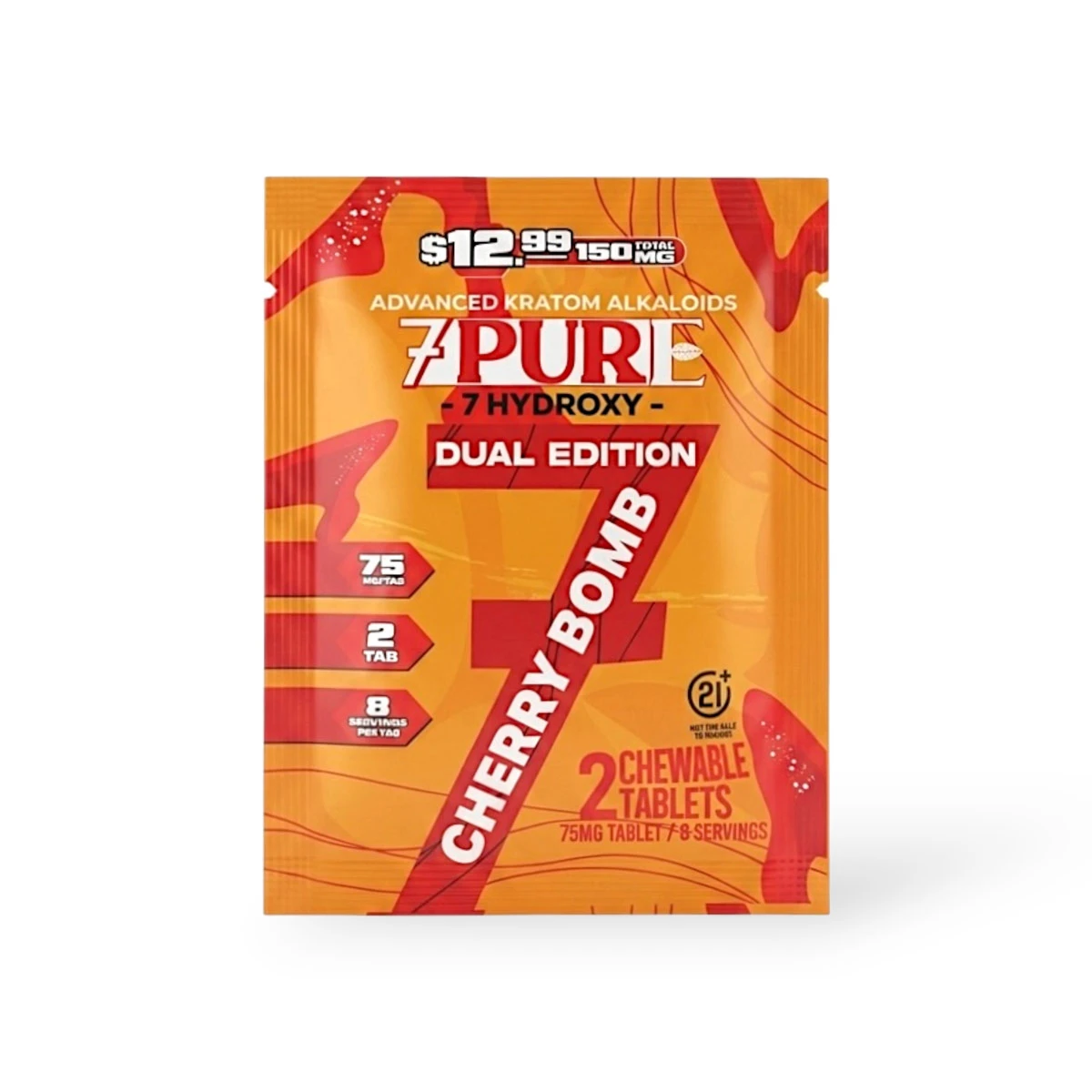 7Pure Dual Edition 7- Hydroxy Chewable Tablets Cherry Bomb 75mg