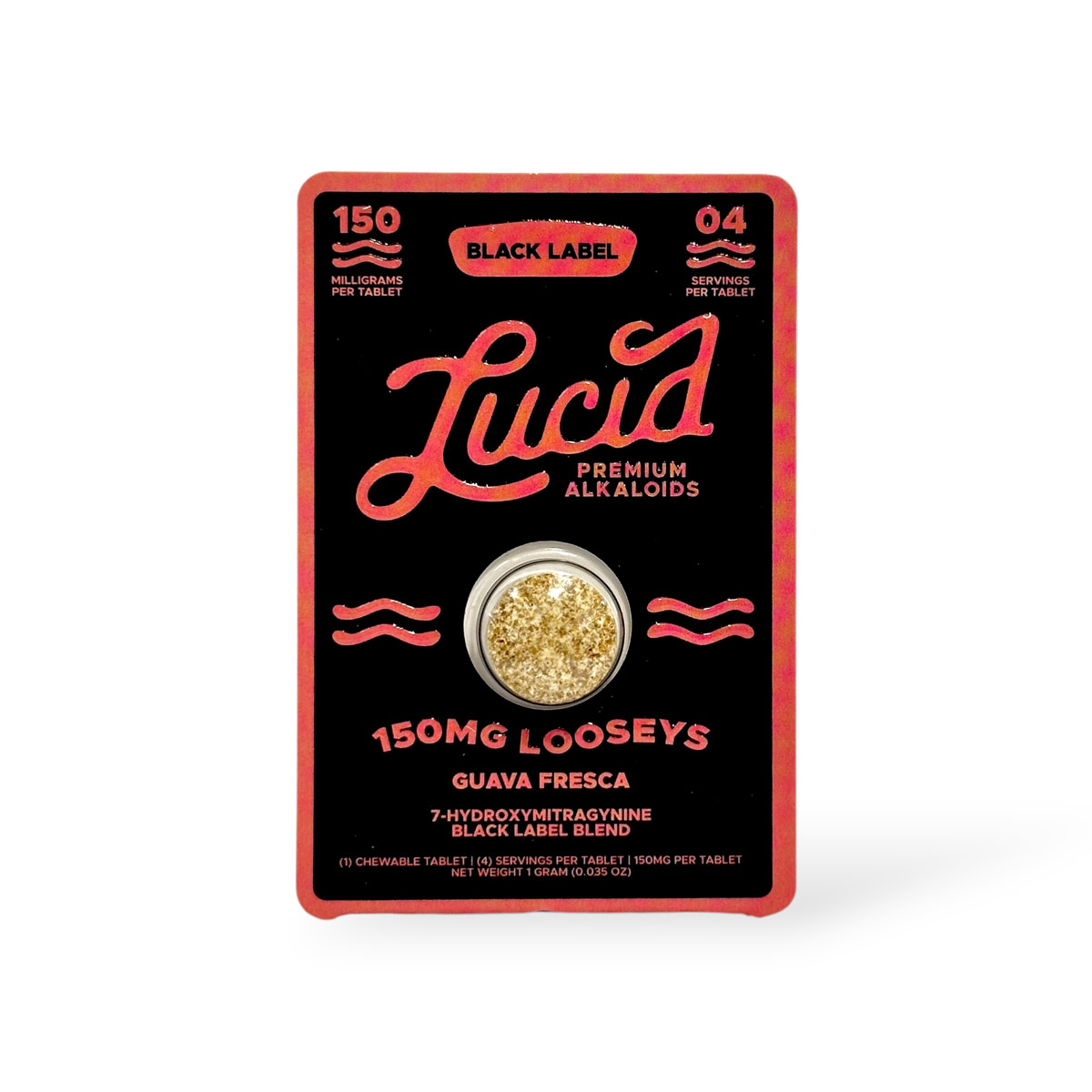 Lucid Black Label 7-Hydroxymitragynine Chewable Tablet 150mg Guava Fresca