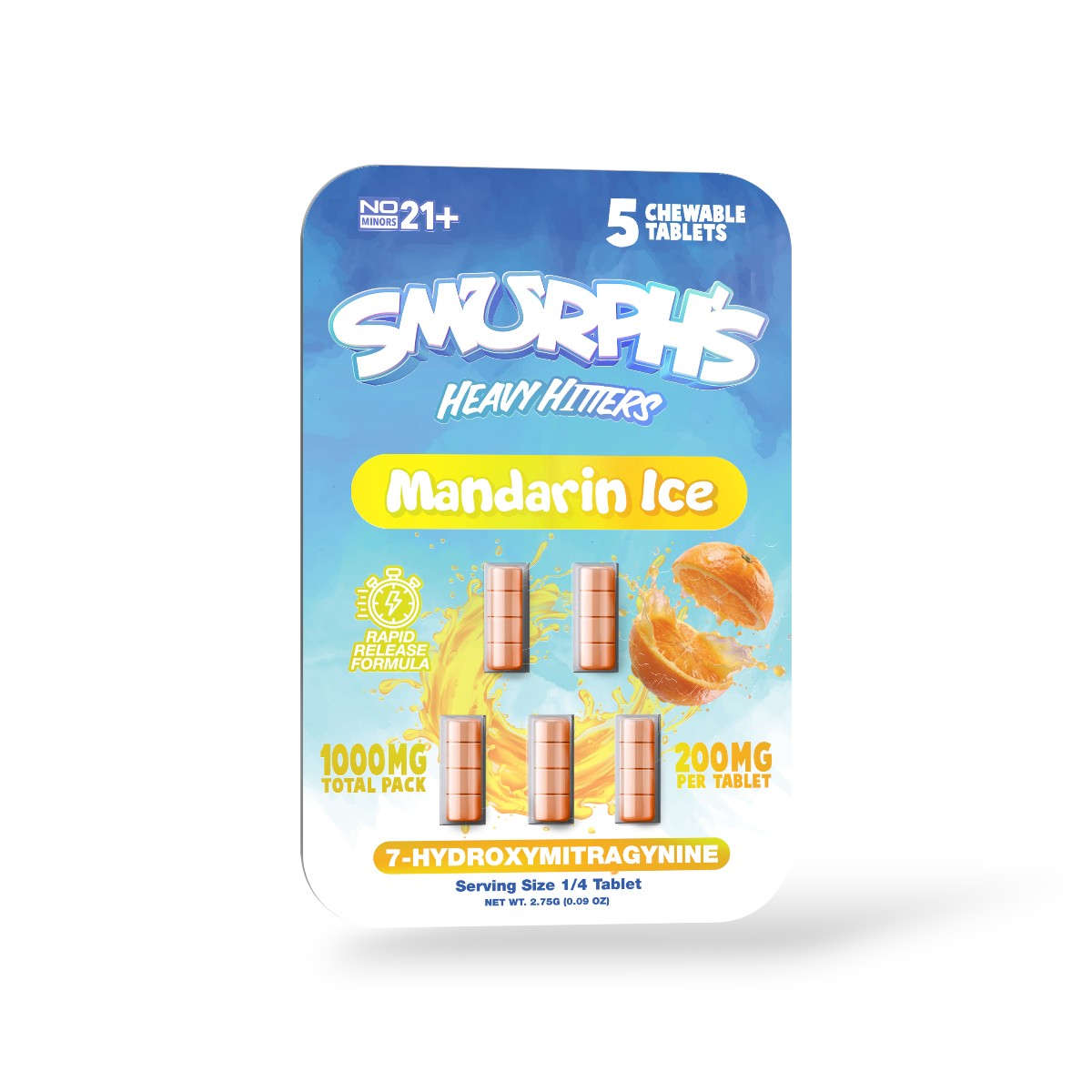 Smurph's Heavy Hitters 7-Hydroxymitragynine Chewable Tablets Mandarin Ice 200mg