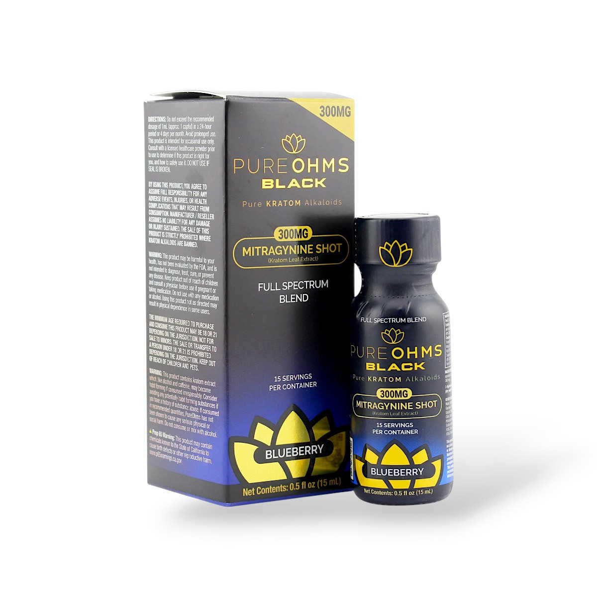 Pure ohms Black Full Spectrum Mitragynine Shot Blueberry 300mg