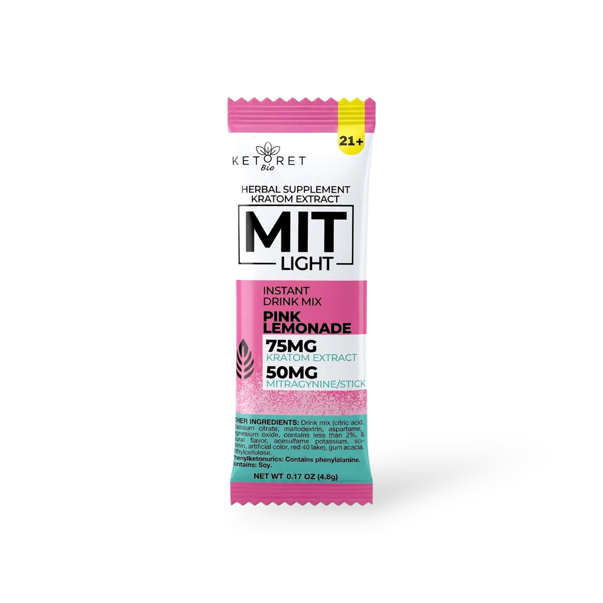 Ketoret MIT Light Instant Drink Mix Pink Lemonade 75mg