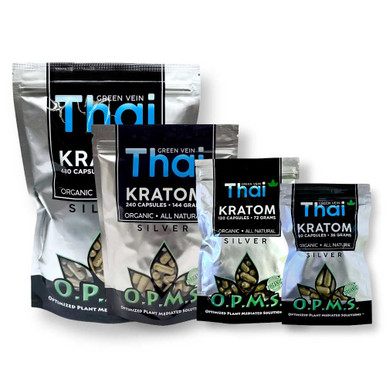 OPMS Silver Green Vein Thai Kratom Capsules