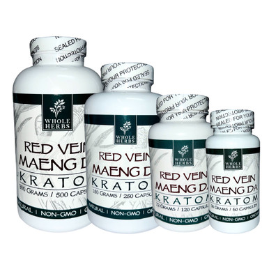 Whole Herbs Red Vein Maeng Da Kratom Capsules
