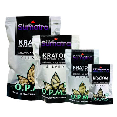 OPMS Silver Kratom Capsules Red Vein Sumatra