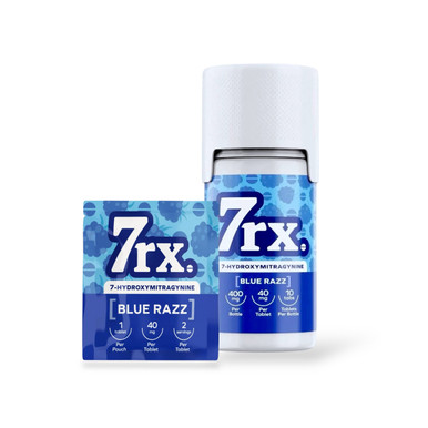 7rx 7-Hydroxymitragynine Chewable Tablets Blue Razz 40mg