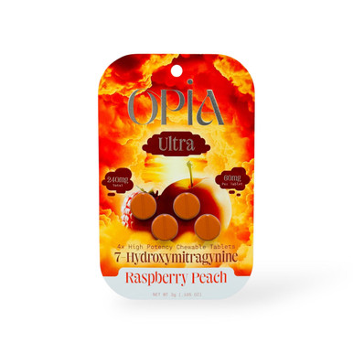 Opia Ultra 7-OH High Potency Chewable Tablets Raspberry Peach 60mg Per Tablet