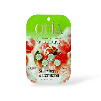 Opia Kratom Extract Chewable Tablets Strawberry Watermelon 150mg Per Tablet