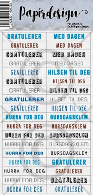 Klistremerker PD En Blå Gratulasjon