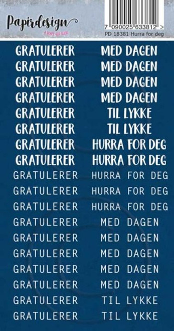 Klistremerker PD18381 Hurra for deg