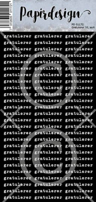Klistremerker PD 01172 Gratulerer 10, svart