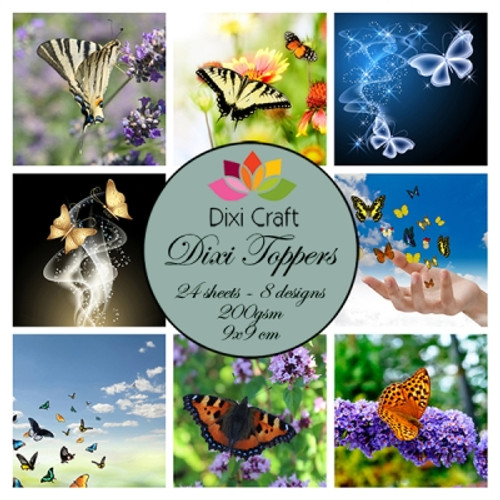 Pynt Toppers farget butterflies 0297