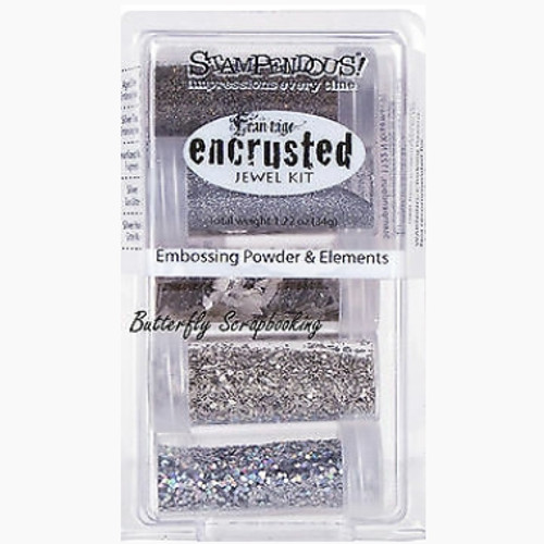 Embossing powder Encrusted Jewel Silver Kit
