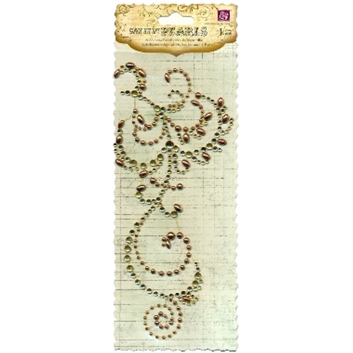 Pynt Bling/halvperler Swirl gold PR535810