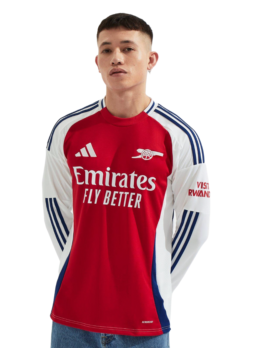RICE #41 Arsenal 24/25 Men's Home Long Sleeve Shirt - PL Font