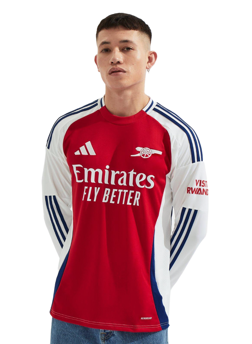 RICE #41 Arsenal 24/25 Men's Home Long Sleeve Shirt - PL Font