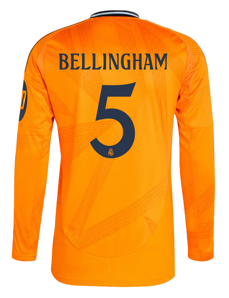 BELLINGHAM #5 Real Madrid 24/25 Men's Away Long Sleeve Shirt