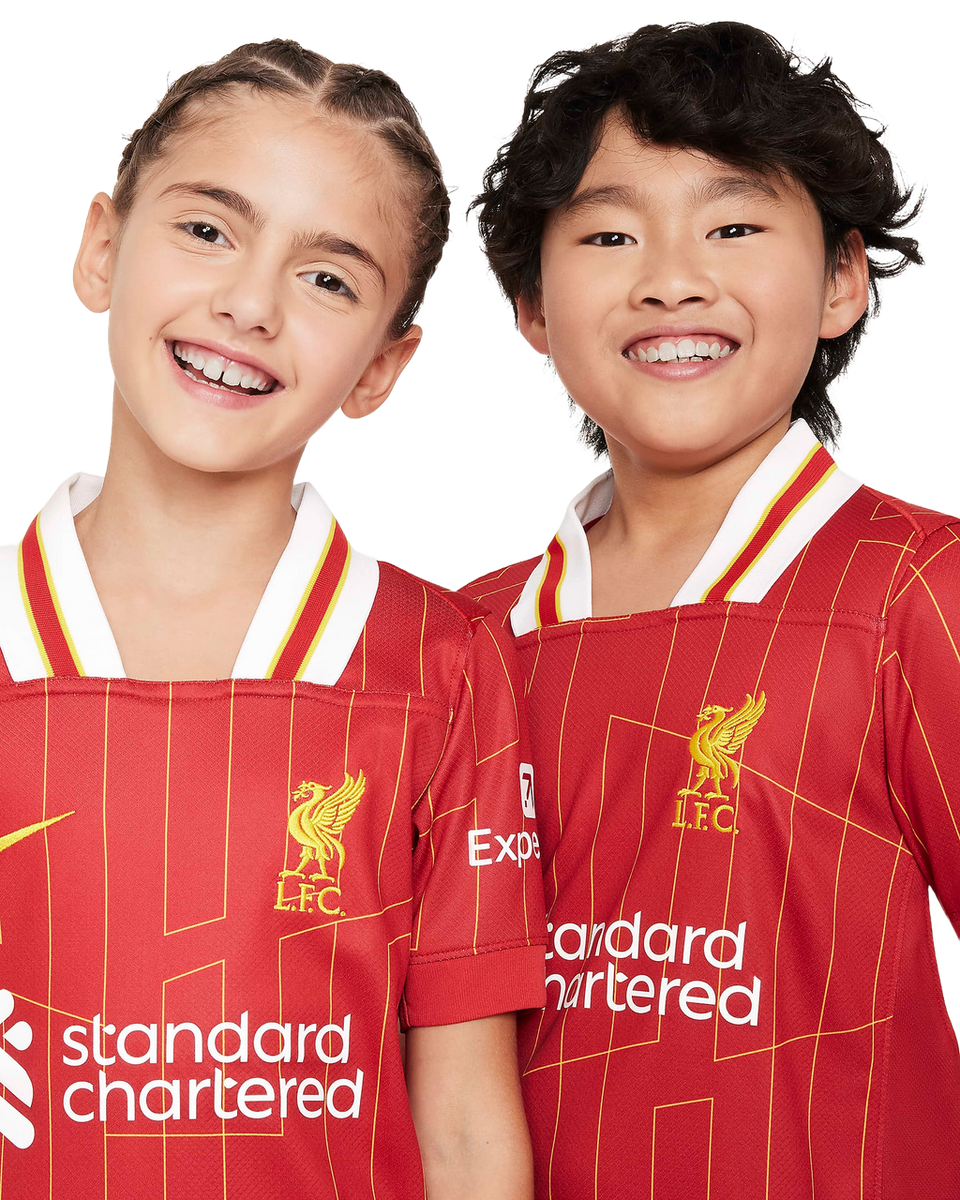 M.SALAH #11 Liverpool 24/25 Kid's Home Shirt and Shorts - LFC Font