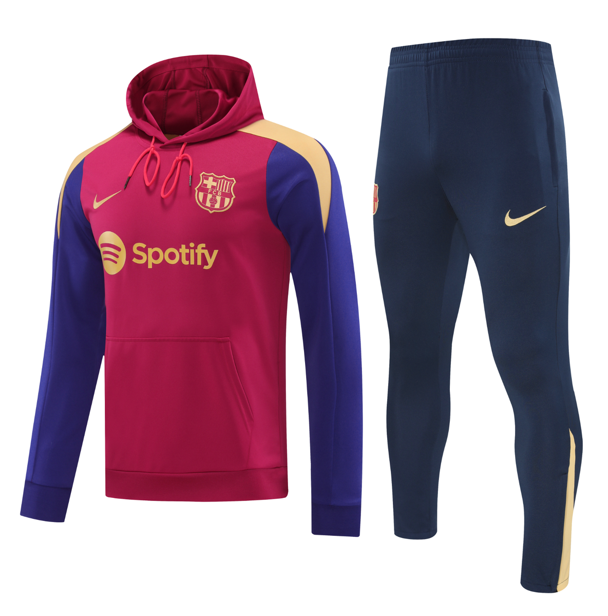 Barcelona 24/25 Men's Red Hoodie Tracksuit