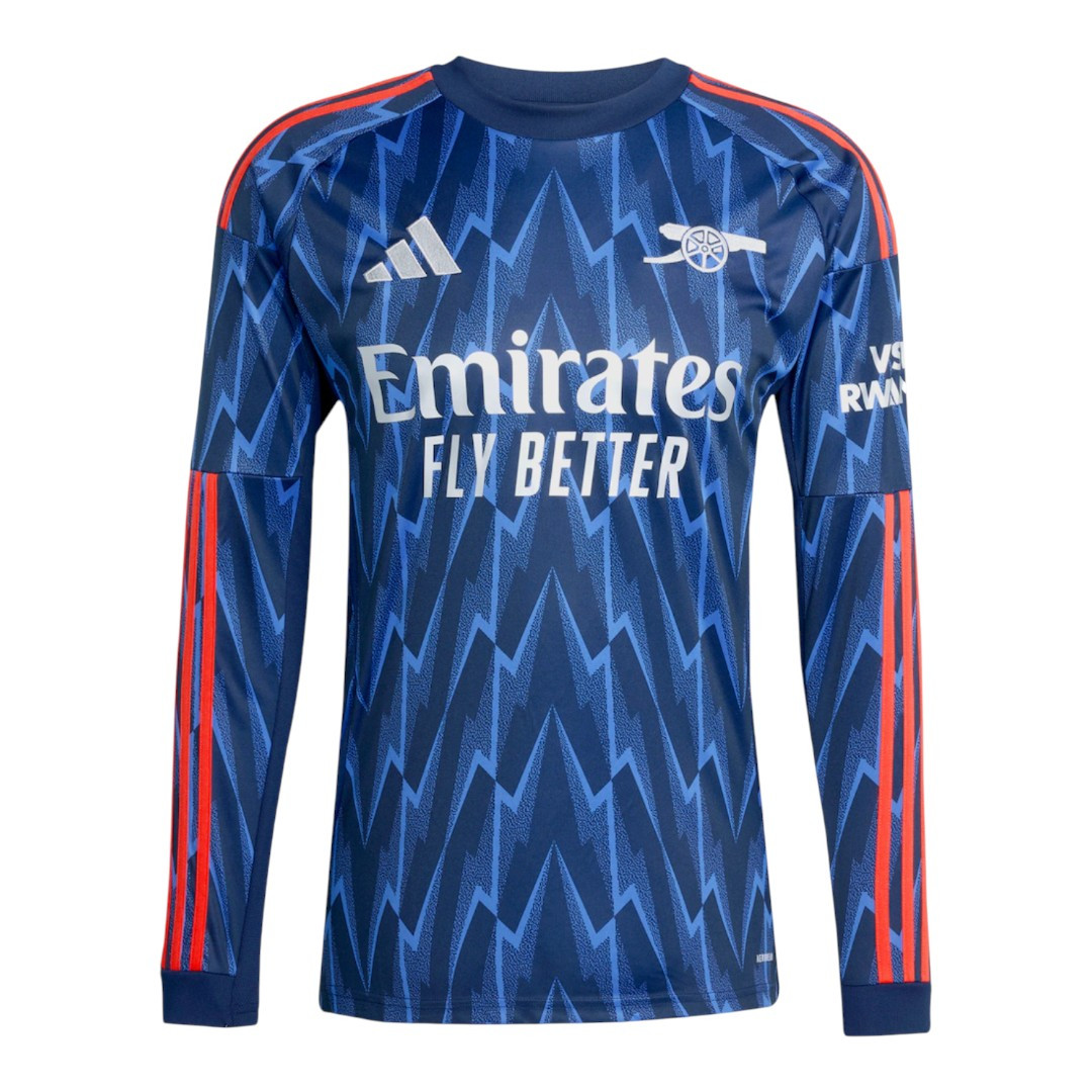 ØDEGAARD #8 Arsenal 25/26 Men's Away Long Sleeve Shirt - PL Font