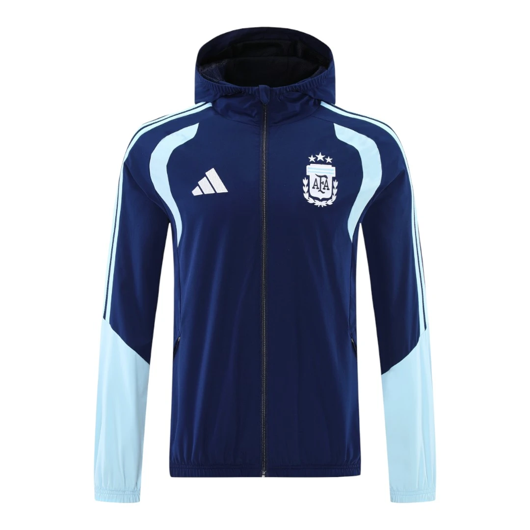 Argentina 2026 Men's Navy Long Zip Windbreaker