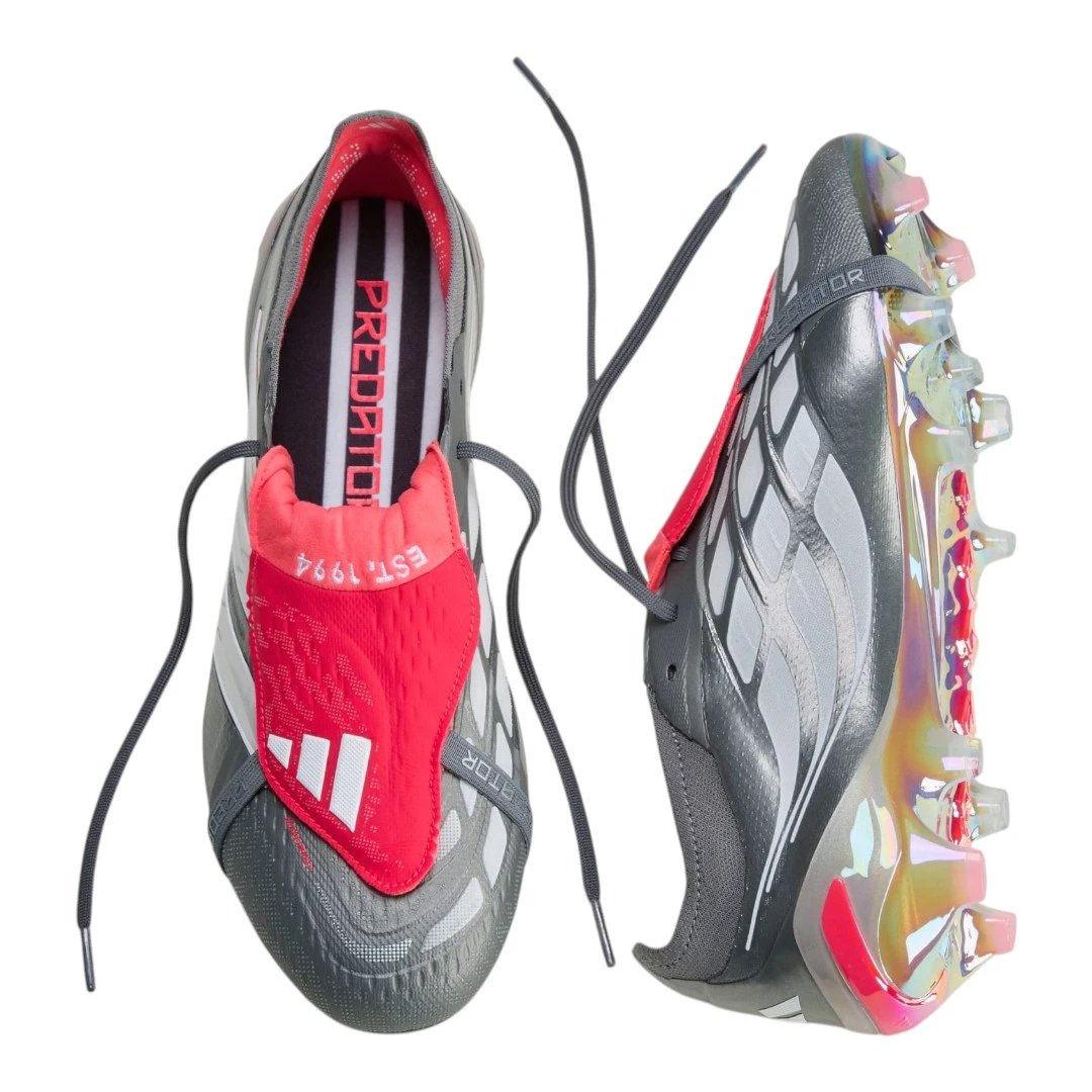 Predator Elite FG Fold-Over Tongue - Grey/White/Red