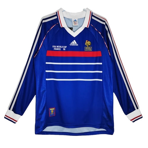 France 1998 Men's Home Retro Long Sleeve Shirt