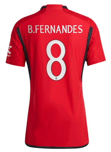 B.FERNANDES #8 Manchester United 23/24 Authentic Men's Home Shirt - Man United Font