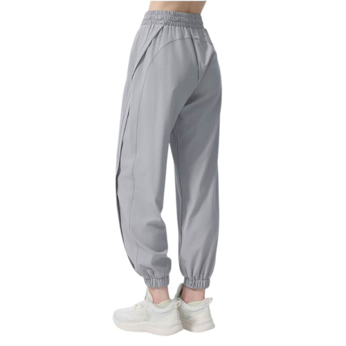 Alo Women's Light Gray High-Waisted Joggers