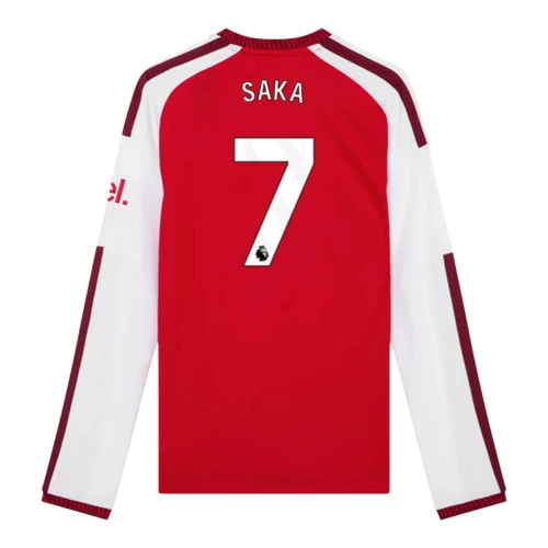 SAKA #7 Arsenal 26/27 Men's Home Long Sleeve Shirt - PL Font