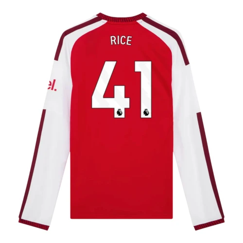 RICE #41 Arsenal 26/27 Men's Home Long Sleeve Shirt - PL Font