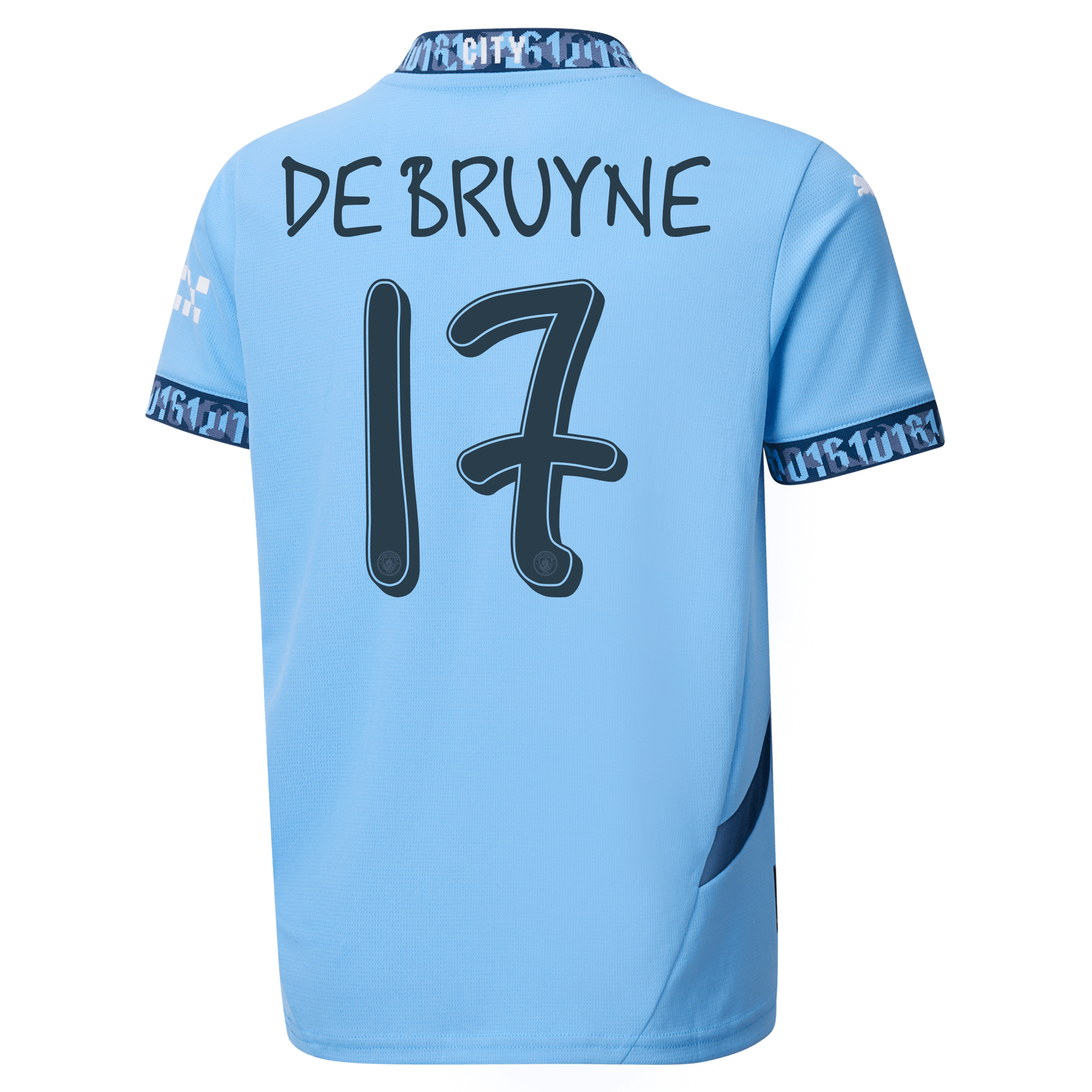 DE BRUYNE #17 Manchester City 24/25 Kid's Home Shirt and Shorts - Man City Font