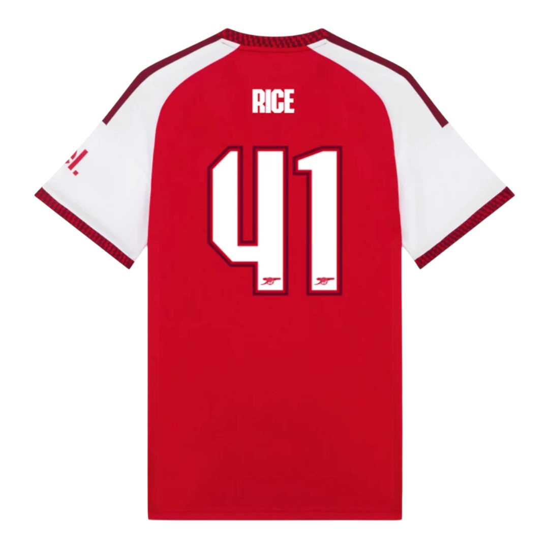 RICE #41 Arsenal 26/27 Authentic Men's Home Shirt - Club Font