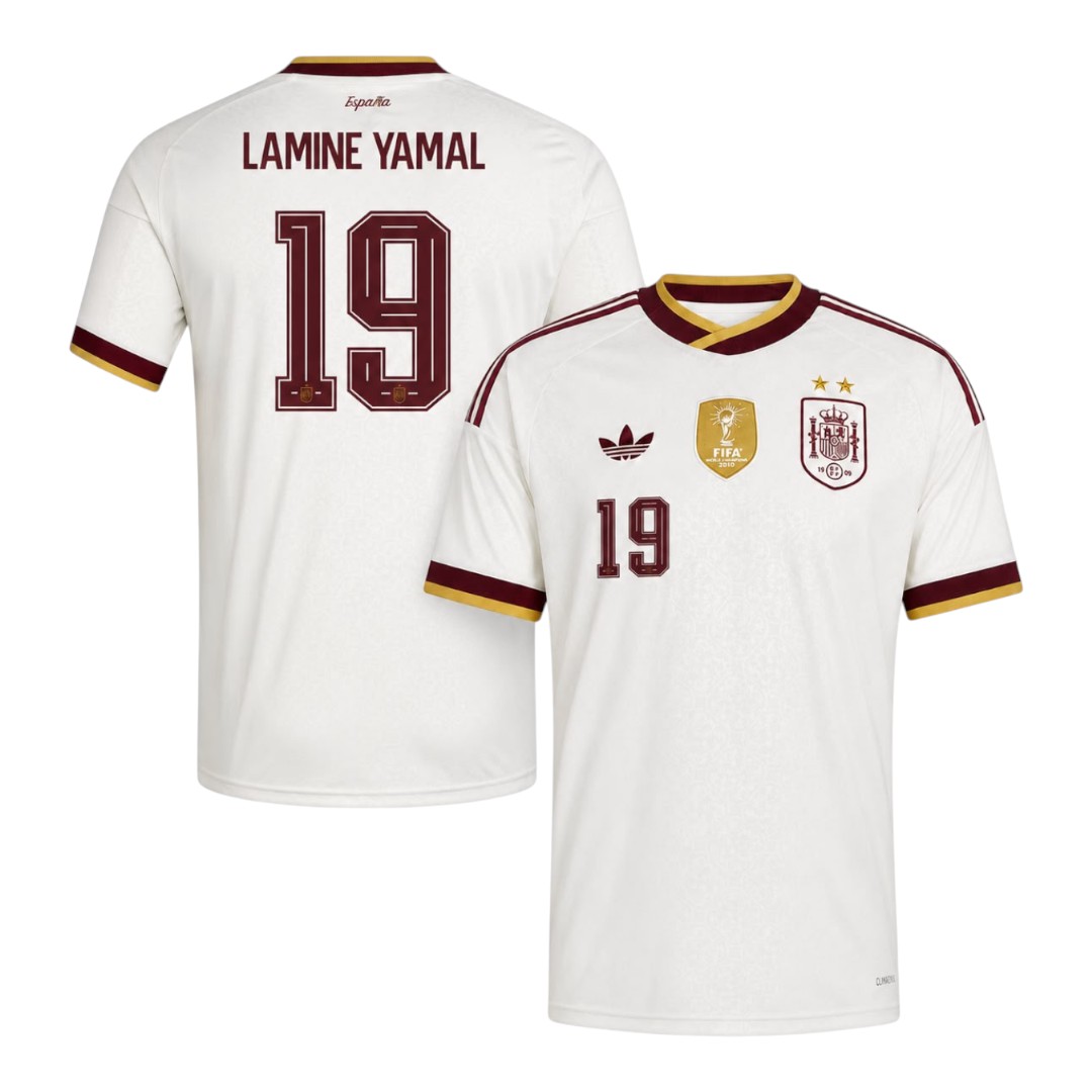LAMINE YAMAL #19 Spain 2026 World Cup Champions Stadium Men's Away Shirt