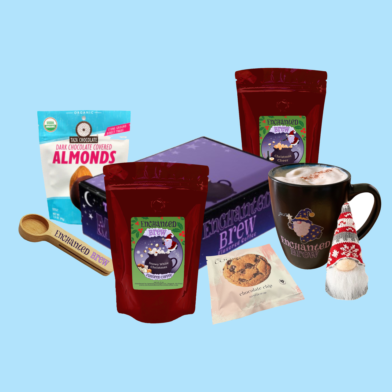 Christmas Spirit! Flavored Coffee Christmas Gift Box w/Treats & Accessories  - Perfect Christmas Present for Coffee Lovers! - FREE SHIPPING!