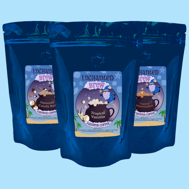 Summer Fun! Flavored Coffee Sampler Gift Pack - Three 8 oz Bags