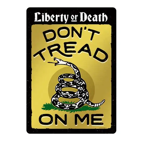 Open Road Brands Tin Sign W/ Knock Out Don't Tread On Me