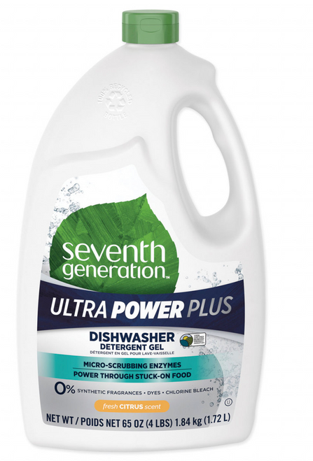 Seventh Generation® Natural Auto Dishwasher Gel, Ultra Power Plus, Fresh Citrus, 65 oz Bottle,